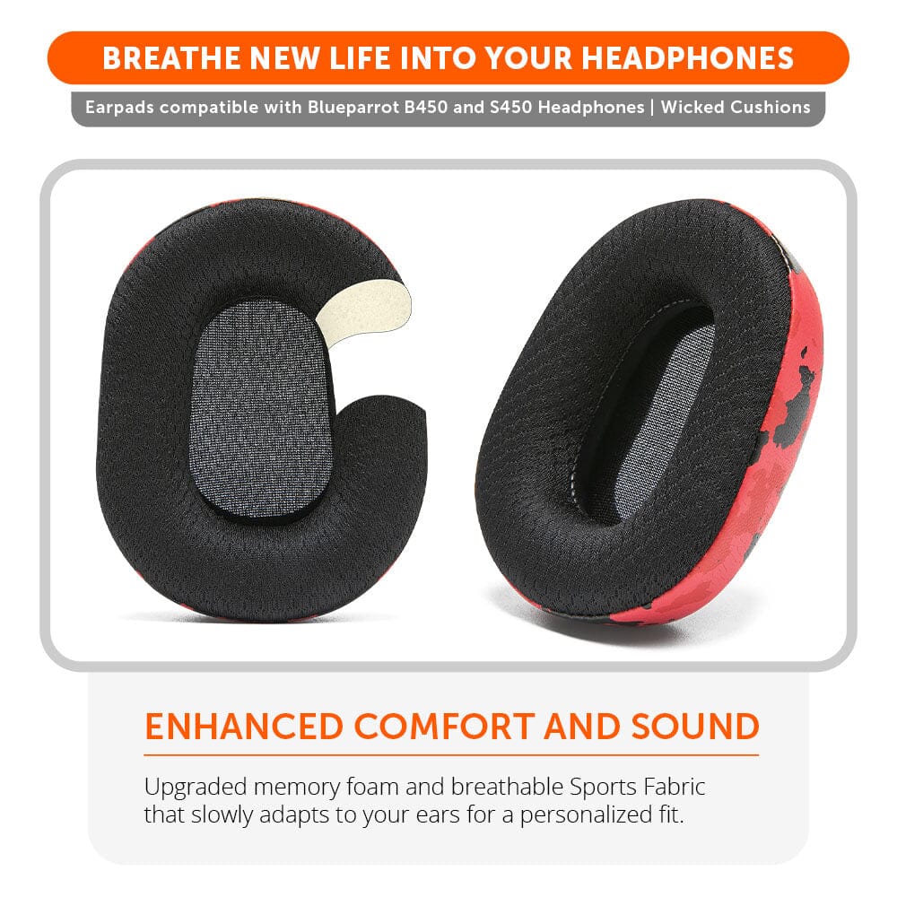 Apos Audio Wicked Cushions Ear Pads Upgraded BlueParrot B450 Earpads - WC PadZ B450