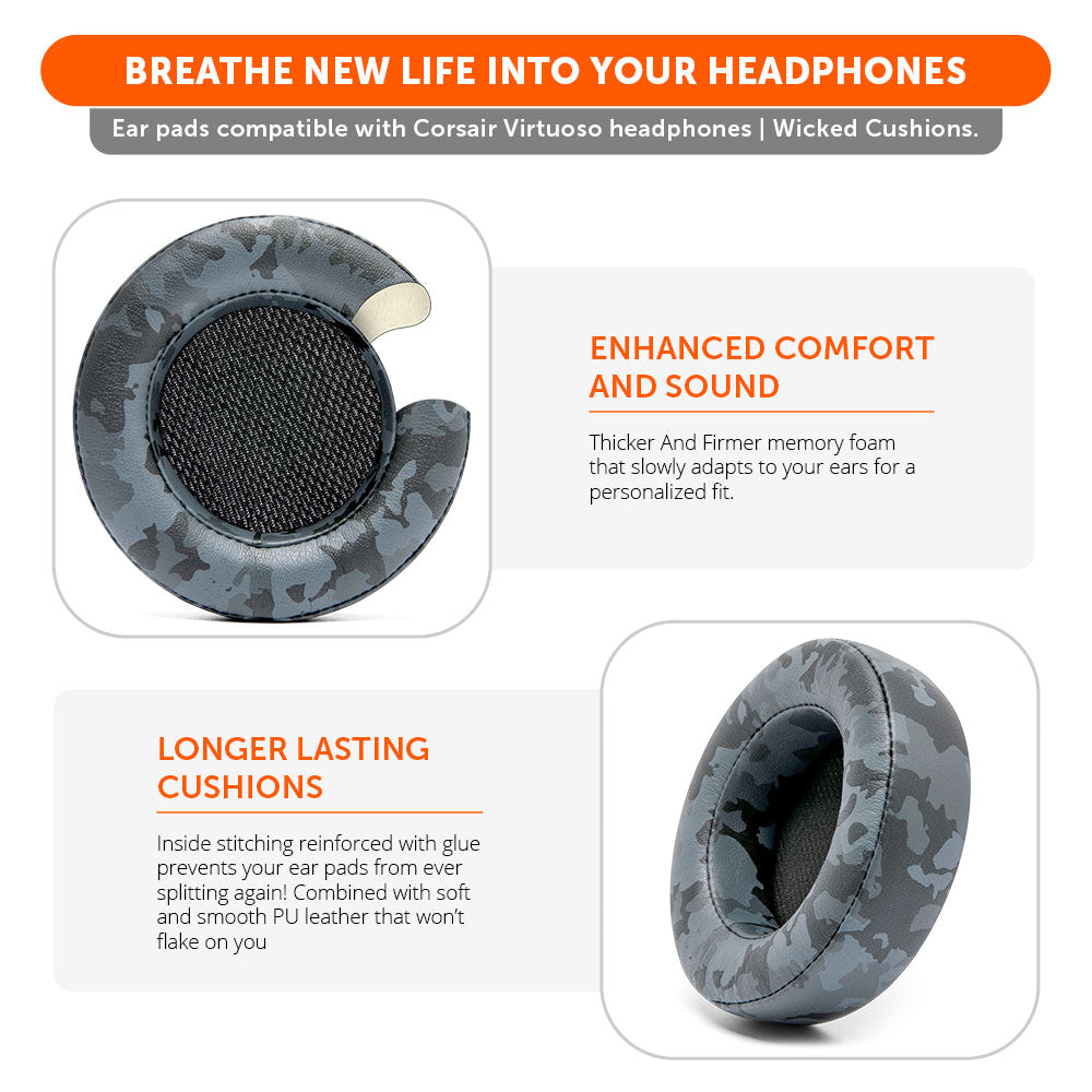 Apos Audio Wicked Cushions Ear Pads Upgraded Corsair Virtuoso Ear pads