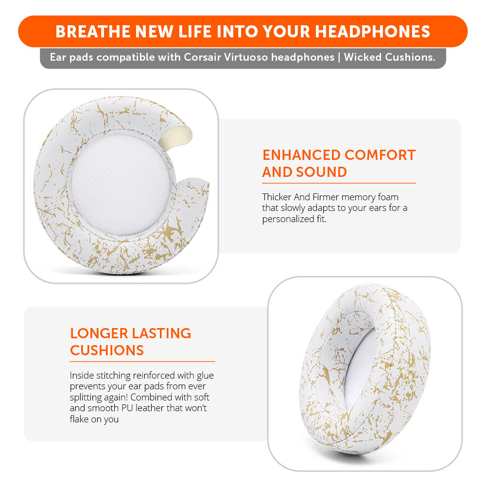 Apos Audio Wicked Cushions Ear Pads Upgraded Corsair Virtuoso Ear pads