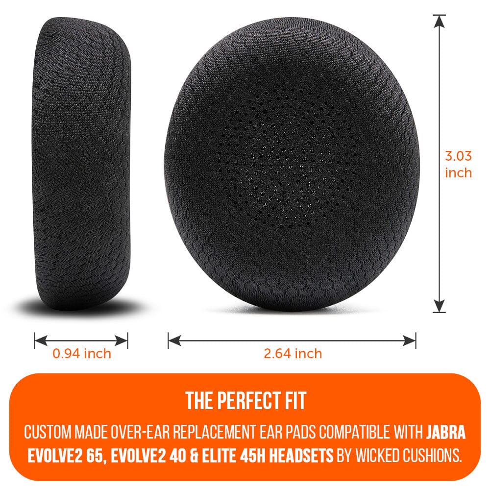 Apos Audio Wicked Cushions Ear Pads Upgraded Jabra Evolve2 65 Earpads - WC PadZ Evolve2 65 Black