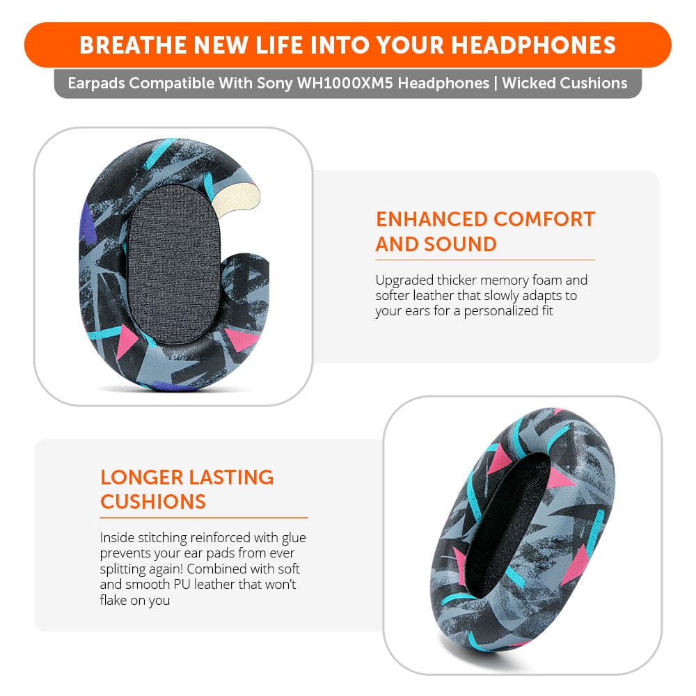 Apos Audio Wicked Cushions Ear Pads Upgraded Sony XM5 Replacement Ear Pads