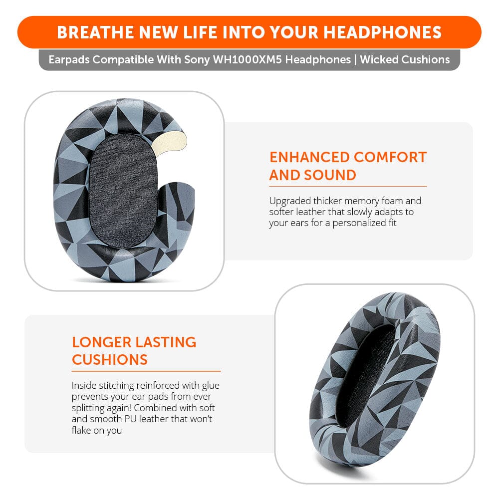 Apos Audio Wicked Cushions Ear Pads Upgraded Sony XM5 Replacement Ear Pads
