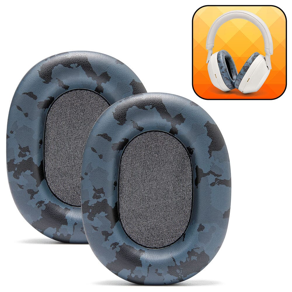 Apos Audio Wicked Cushions Ear Pads Upgraded Sony XM5 Replacement Ear Pads Black Camo