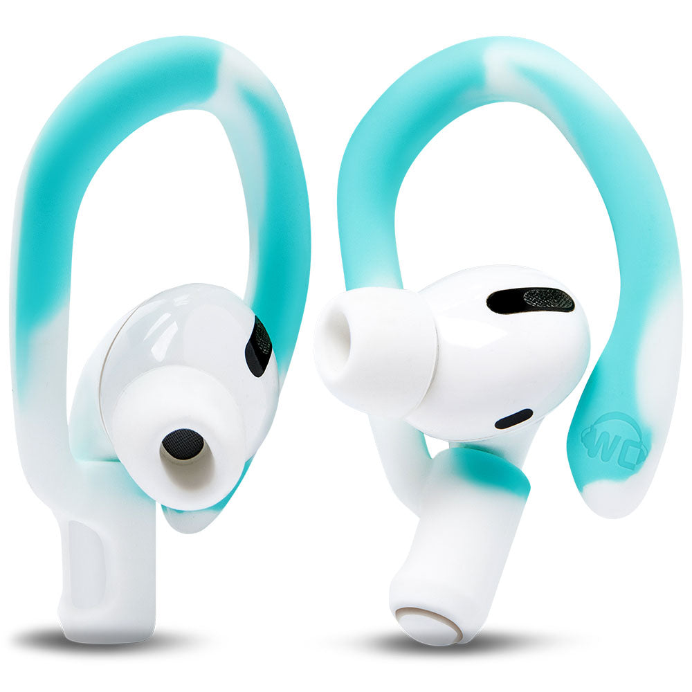 Apos Audio Wicked Cushions Earbuds Earhooks WC HookZ - Over Ear Hooks for Airpods Pro 1, 2 & Airpods 1, 2, 3 Blue Tie Dye