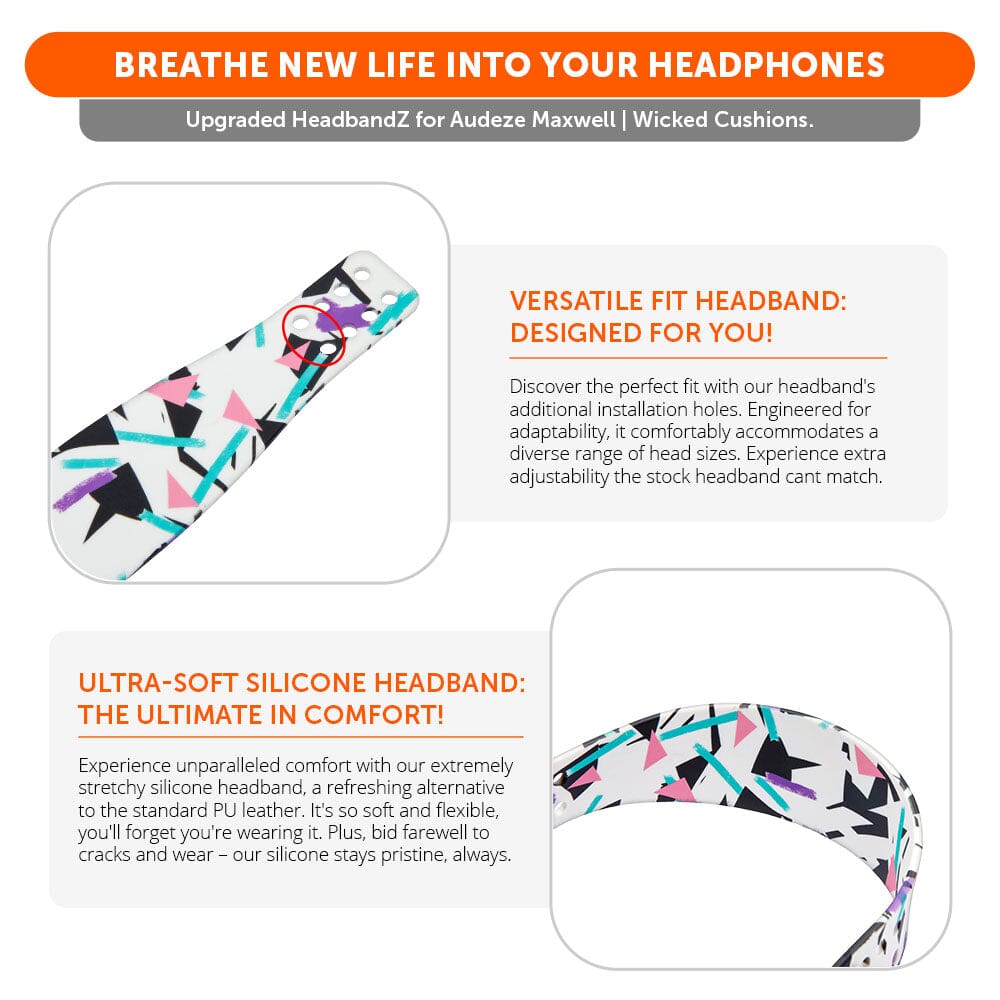 Apos Audio Wicked Cushions Headbands & Headband Covers Upgraded Silicone Headband for Audeze Maxwell 1 and 2 - WC HeadbandZ