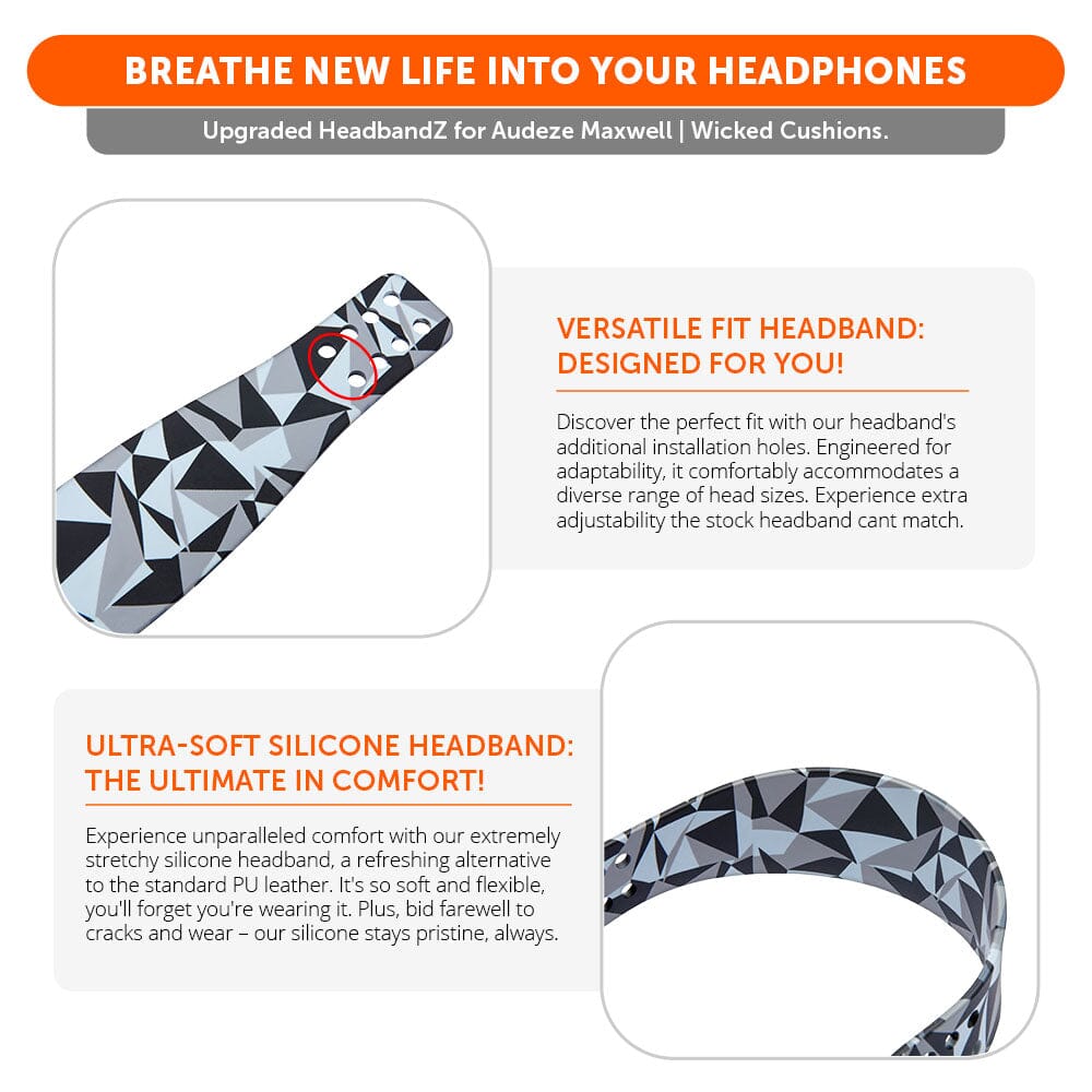 Apos Audio Wicked Cushions Headbands & Headband Covers Upgraded Silicone Headband for Audeze Maxwell 1 and 2 - WC HeadbandZ