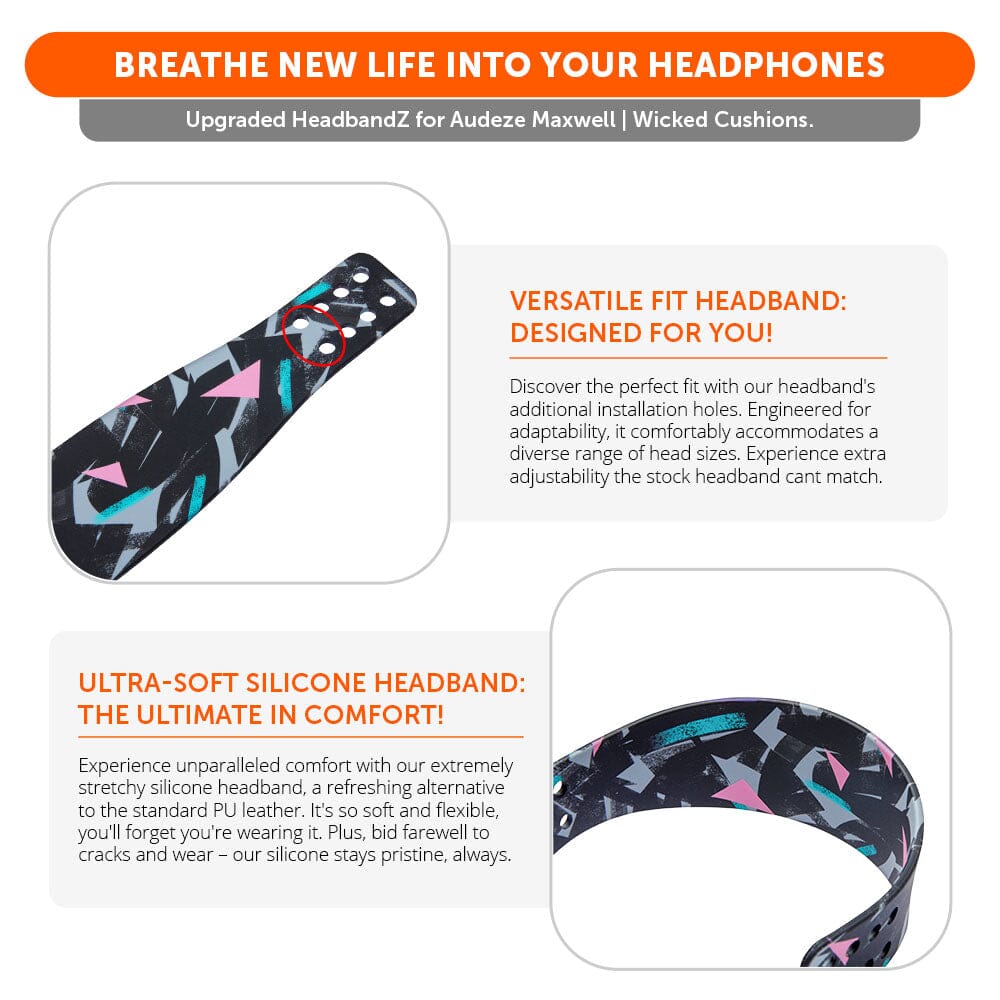 Apos Audio Wicked Cushions Headbands & Headband Covers Upgraded Silicone Headband for Audeze Maxwell 1 and 2 - WC HeadbandZ