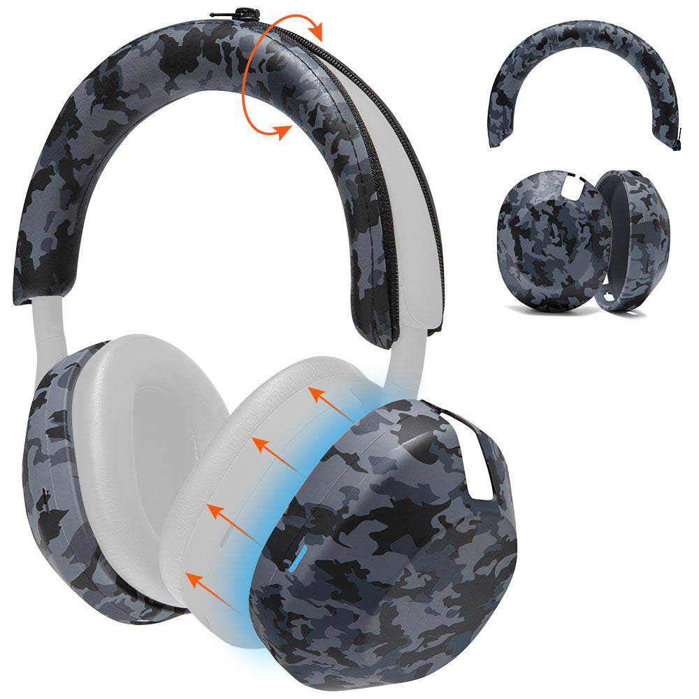Apos Audio Wicked Cushions Headphone Covers Sony XM5 Protective Shell Cover - WC ShellZ XM5 Black Camo