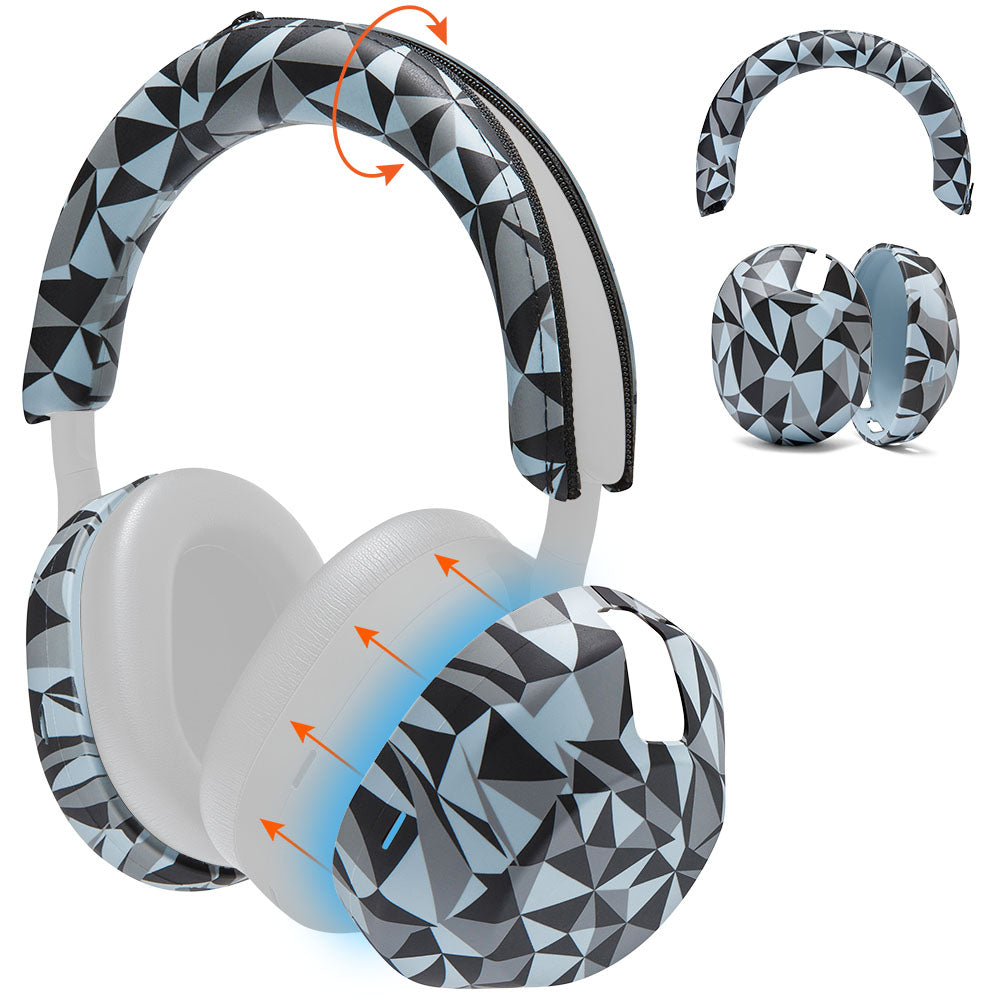 Apos Audio Wicked Cushions Headphone Covers Sony XM5 Protective Shell Cover - WC ShellZ XM5 Geo Grey