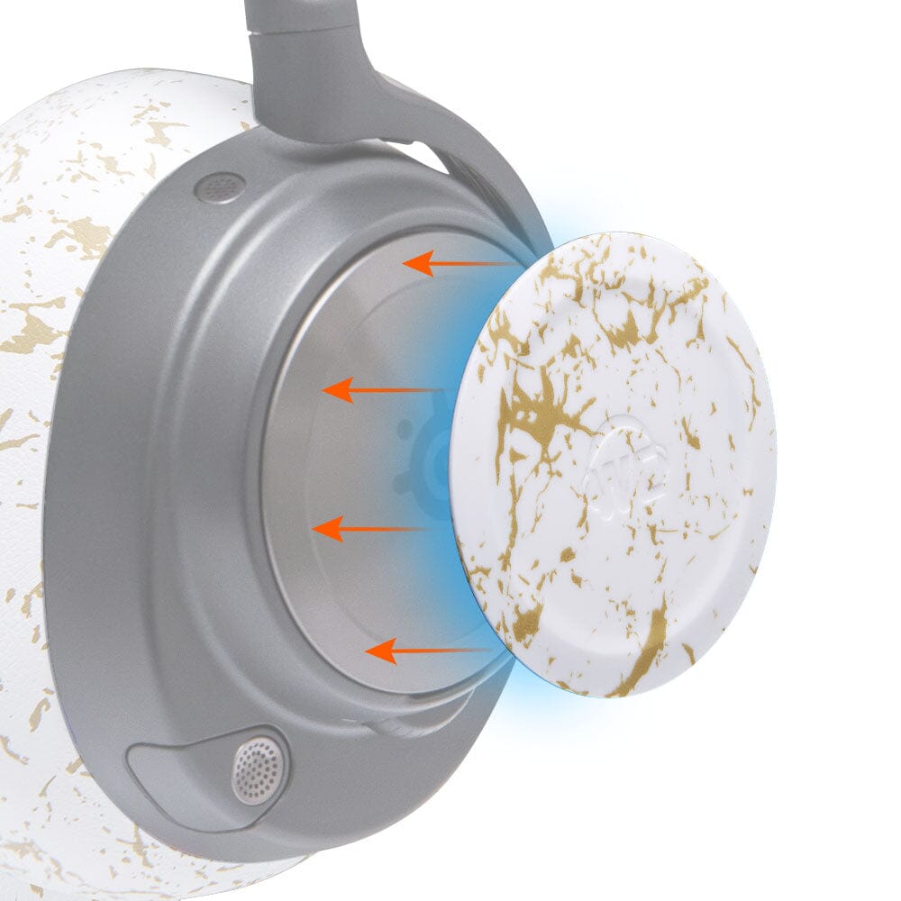 Apos Audio Wicked Cushions Speaker Plates WC Side Speaker Plates for Arctis Nova Headsets - Arctis Nova Booster Pack by Wicked Cushions Gold Marble