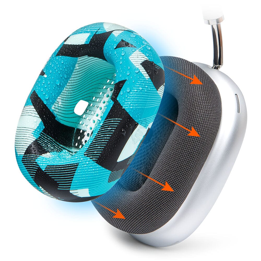 Apos Audio Wicked Cushions Sweat Covers Apple Airpods Max 1 Earpad Sweat Covers - WC SweatZ Max Cyan Prism