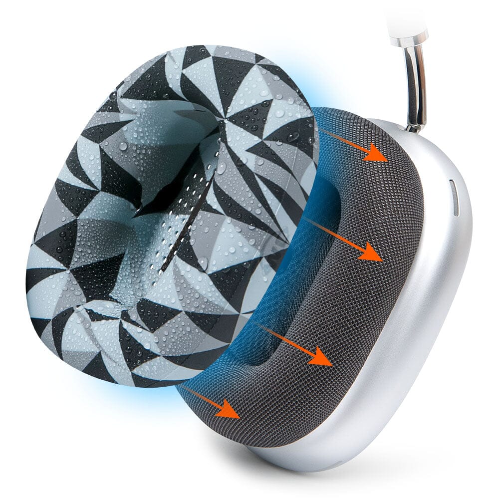 Apos Audio Wicked Cushions Sweat Covers Apple Airpods Max 1 Earpad Sweat Covers - WC SweatZ Max Geo Grey