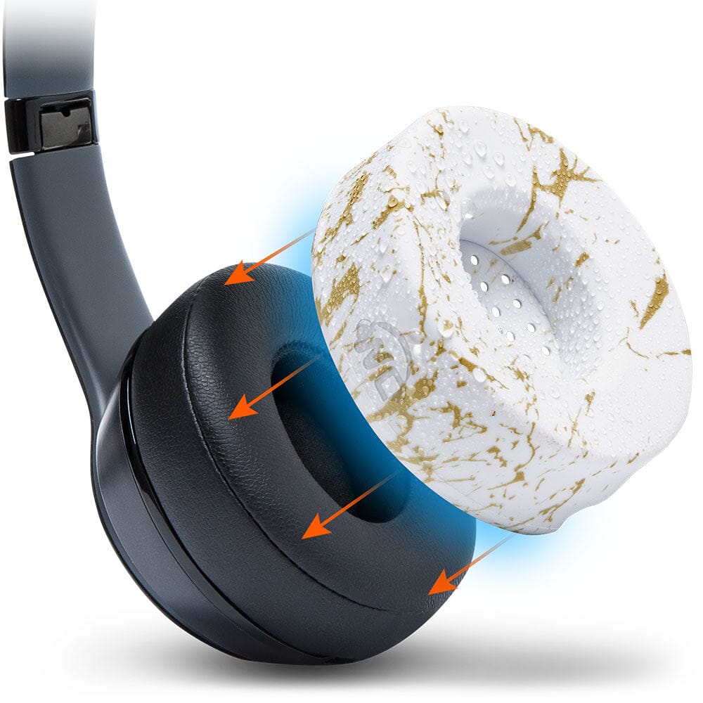 Apos Audio Wicked Cushions Sweat Covers Small WC SweatZ Protective Headphone Earpad Covers Gold Marble