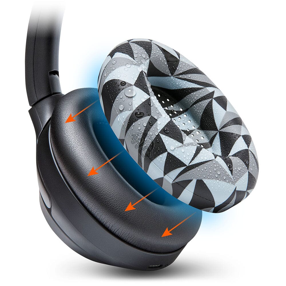 Apos Audio Wicked Cushions Sweat Covers Sony WH-1000XM3 Earpad Sweat Covers - WC SweatZ Geo Grey