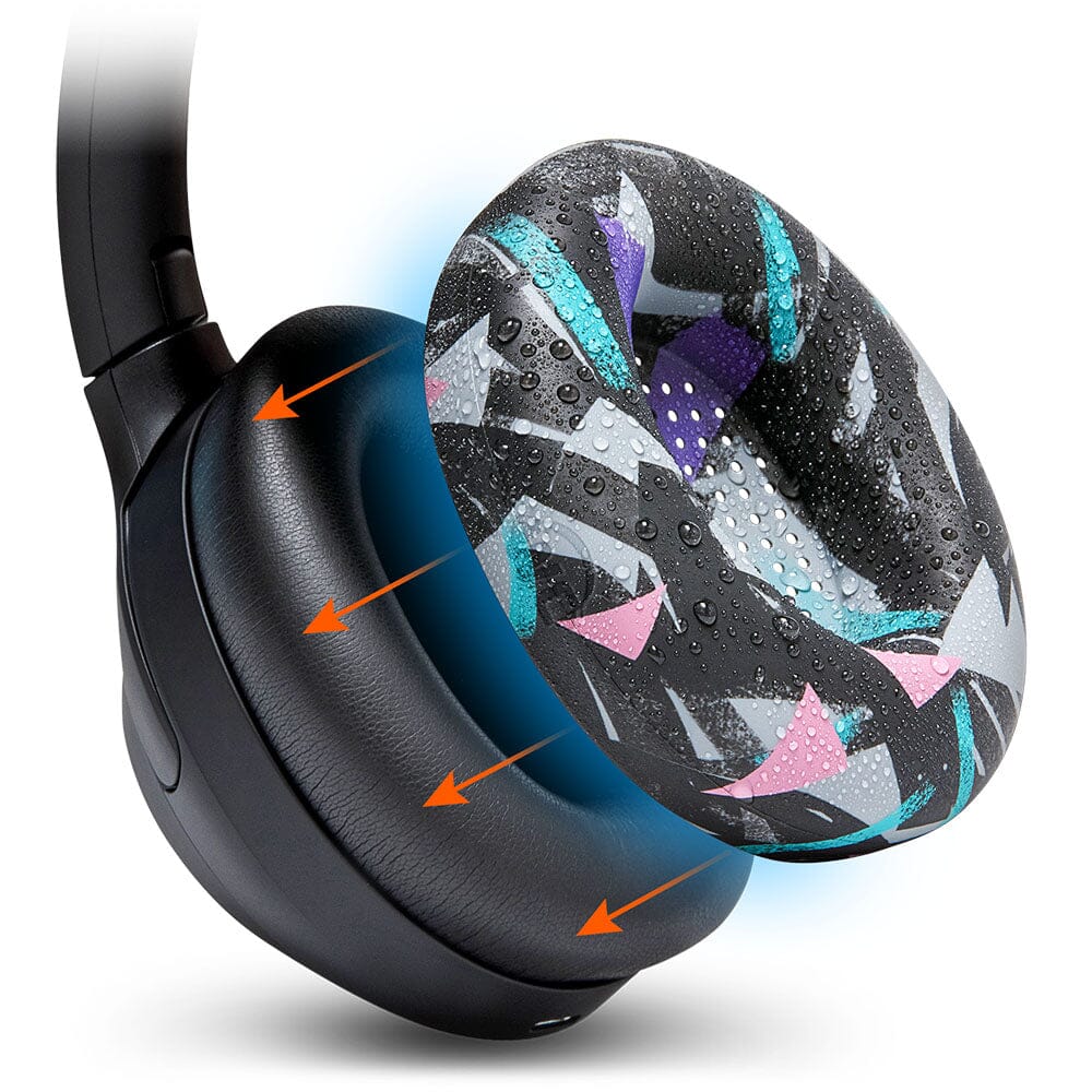 Apos Audio Wicked Cushions Sweat Covers Sony WH-1000XM4 Earpad Sweat Covers - WC SweatZ 90s Black