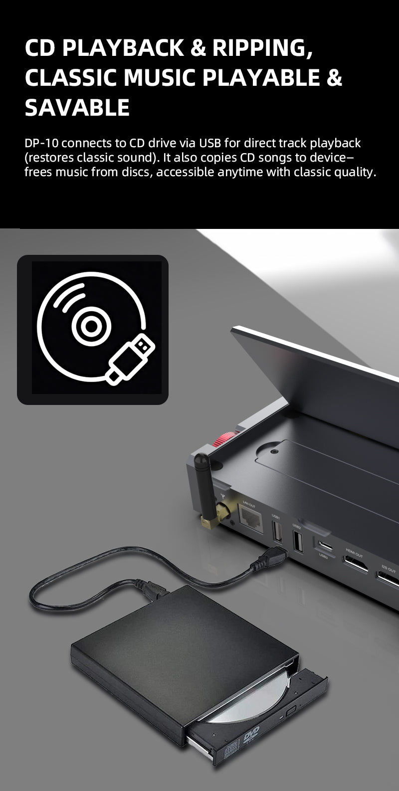 Apos Audio xDuoo Headphone DAC/Amp xDuoo DP-10 Digital Music Transport