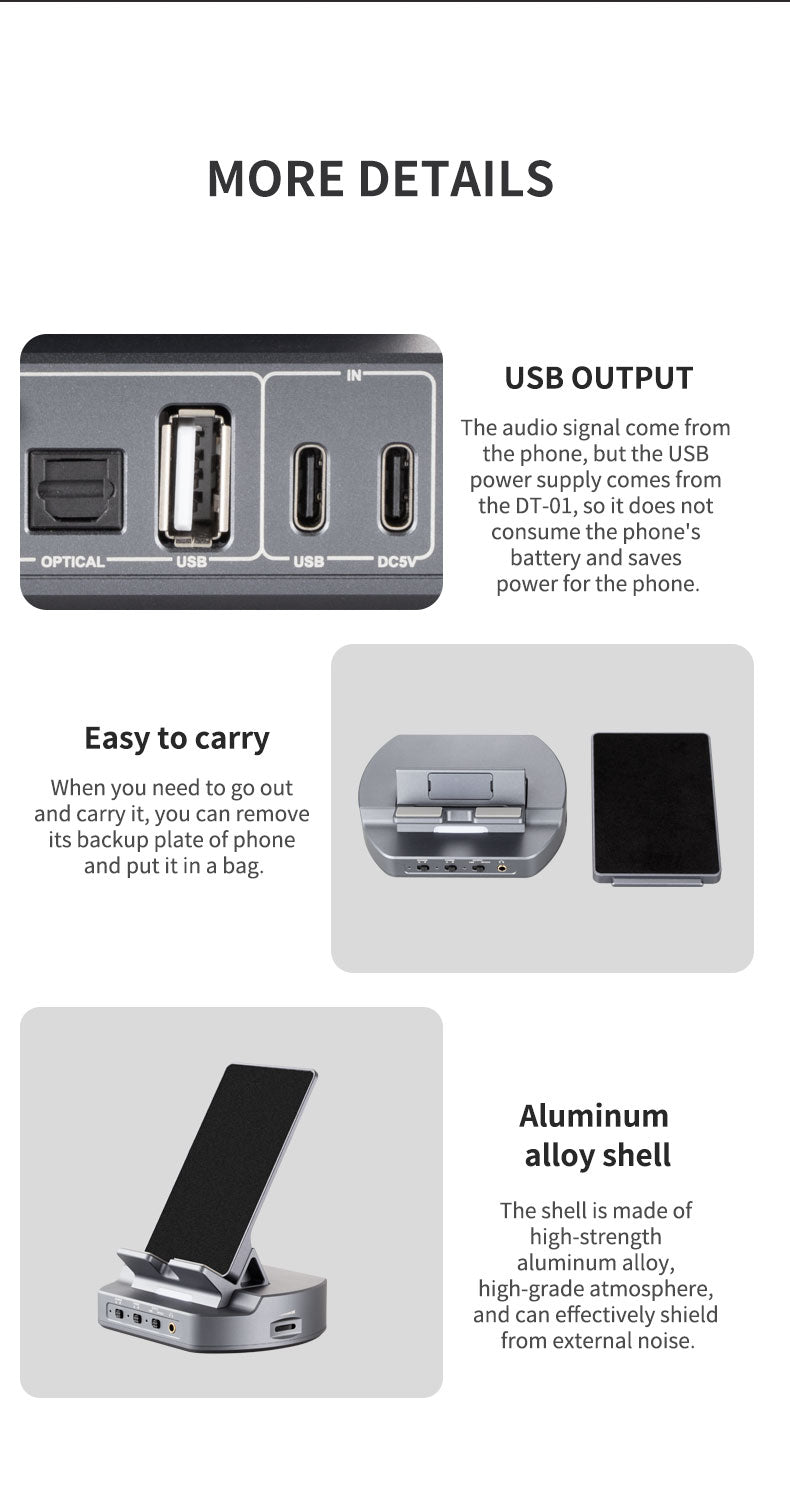 Apos Audio xDuoo Headphone DAC/Amp xDuoo DT-01 HIFI Phone DAC/Amp Dock