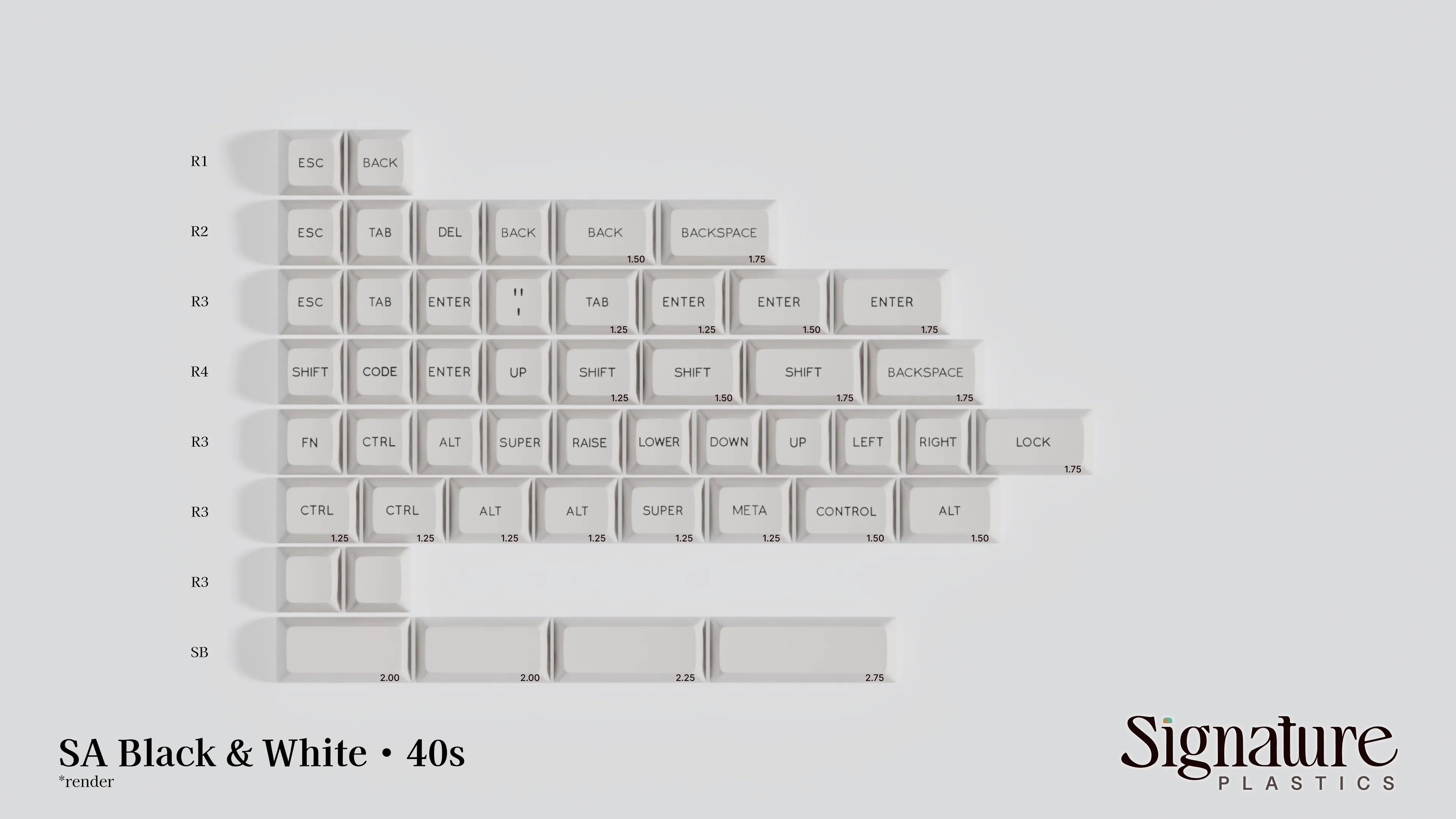SA Black & White Keycap Set