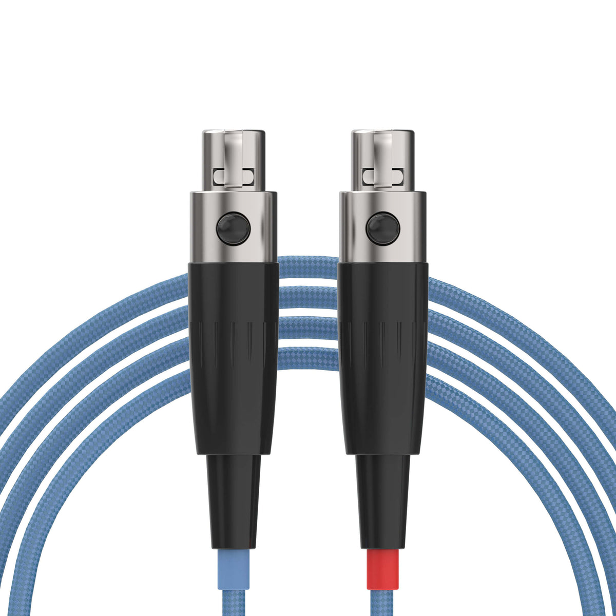 Postsplit 4-Pin Mini-XLR Connectors with Blue Nylon Woven Jacket