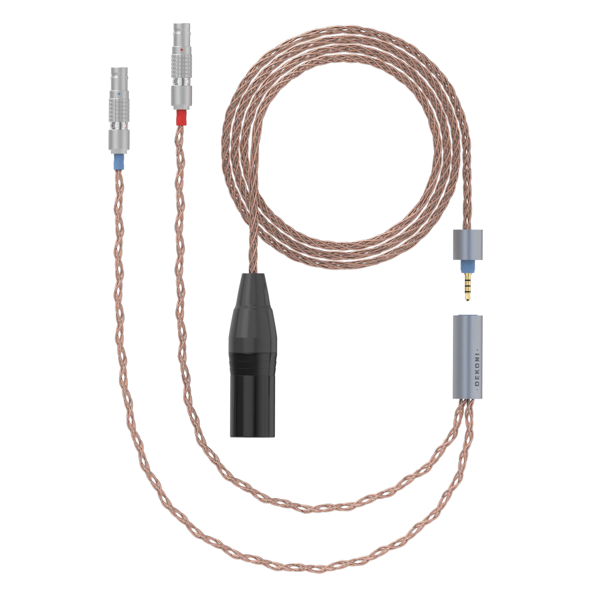 Dekoni Audio Ensemble 4-Pin XLR 52" PCUHD Cable with 2 Pin Utopia Lemo Headphone Connectors