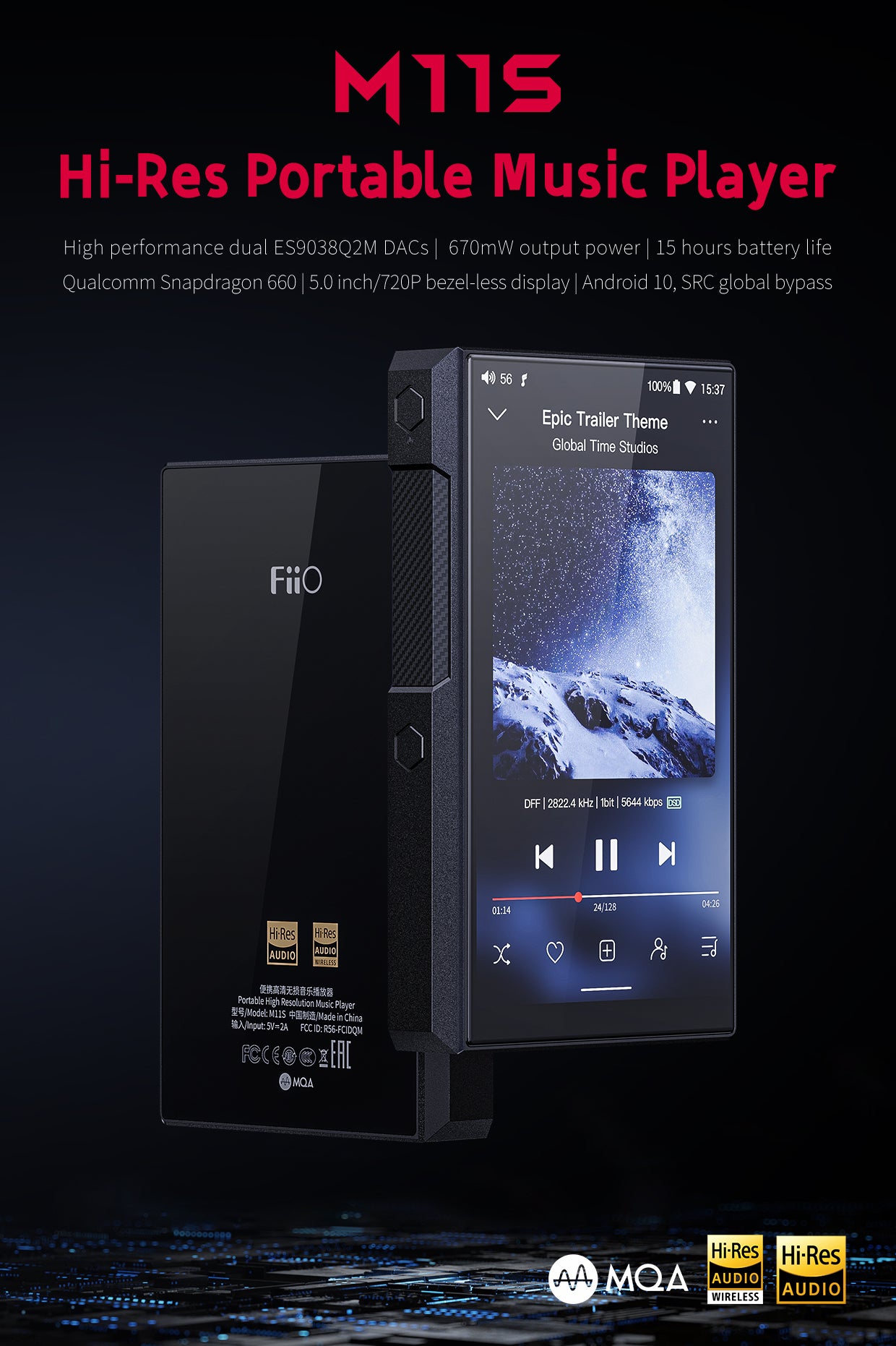 Apos Audio FiiO DAP (Digital Audio Player) FiiO M11s High-Res Portable DAP (Digital Audio Player) - Ship by 10/28