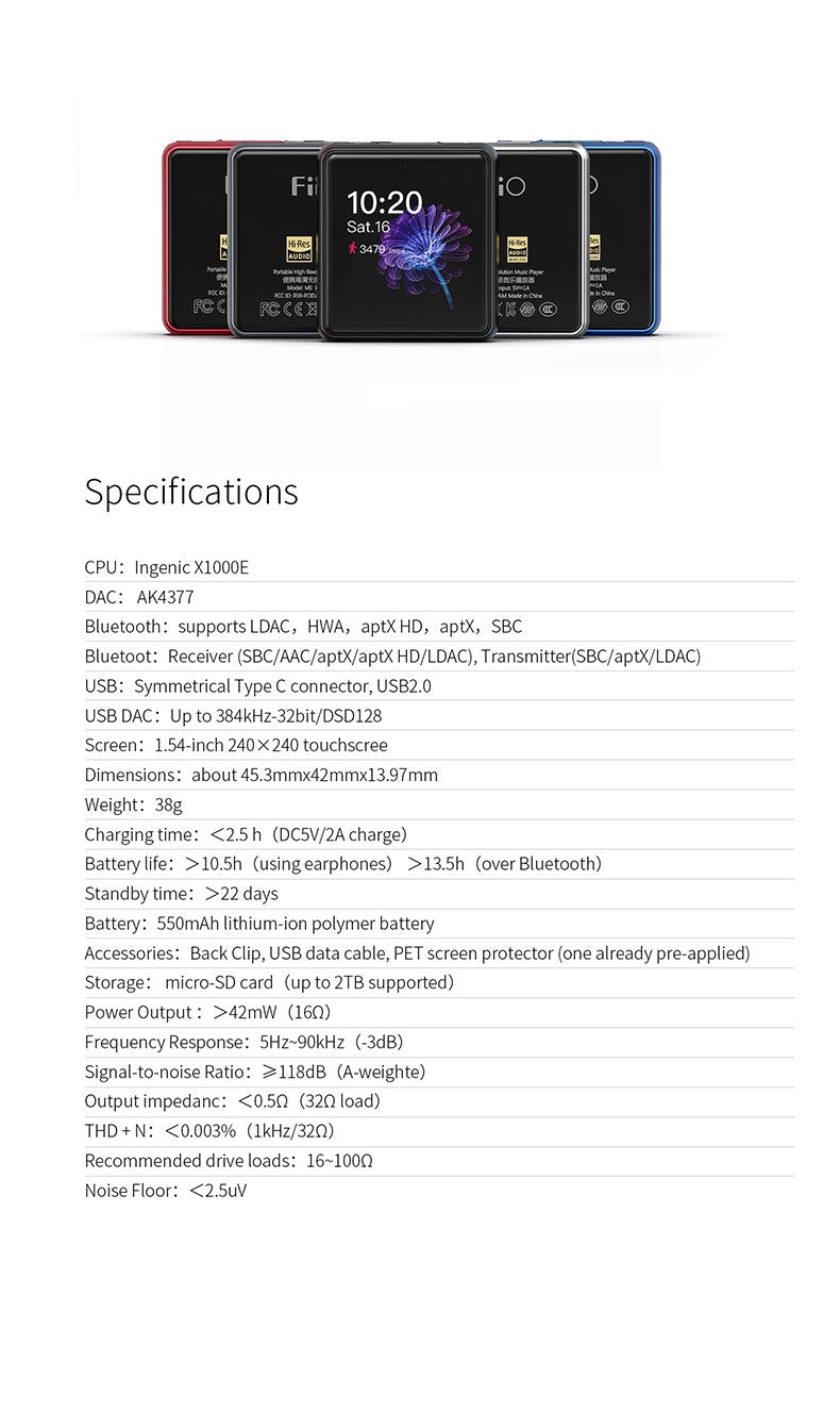 FiiO M5 Ultra-Portable High-Resolution Audio Player