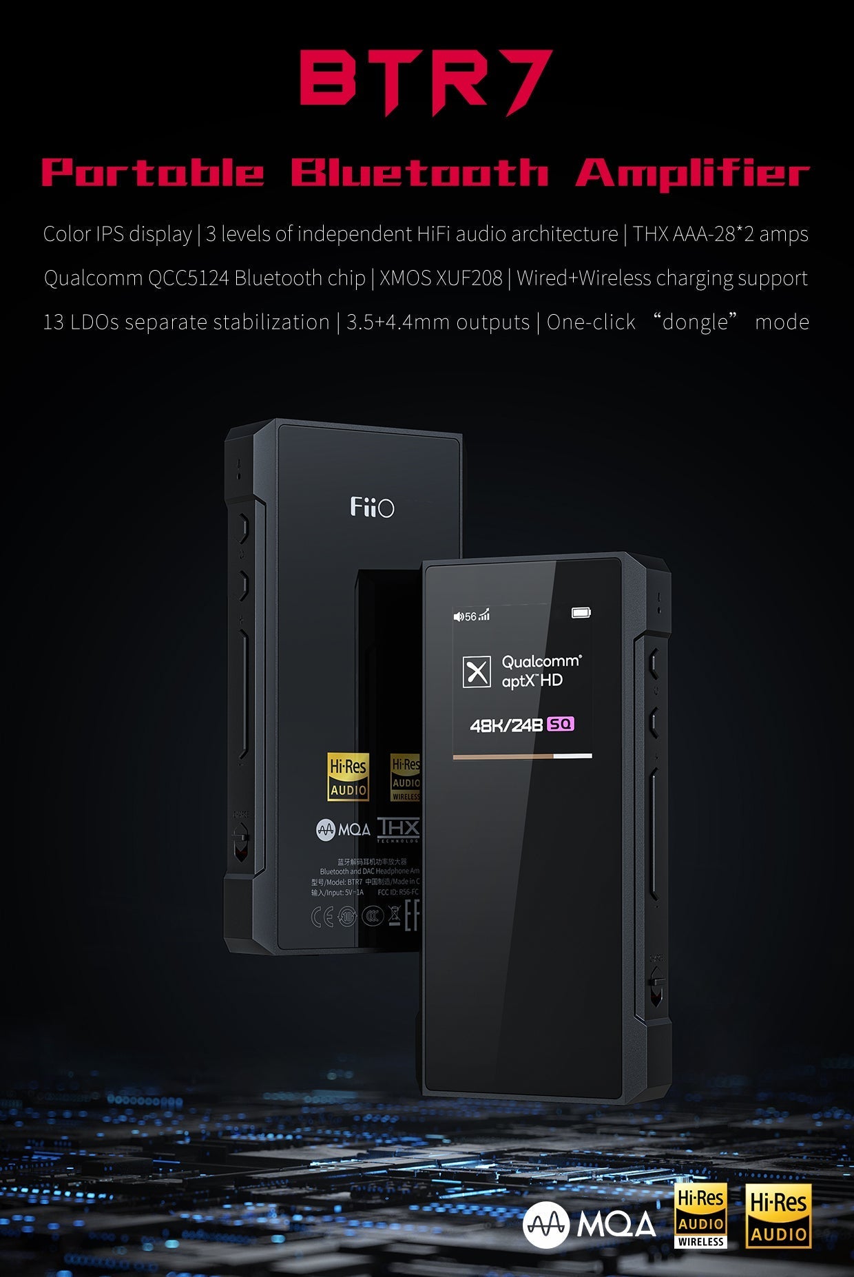 Apos Audio FiiO Headphone DAC/Amp FiiO BTR7 Portable Hi-Fi Bluetooth DAC/Amp