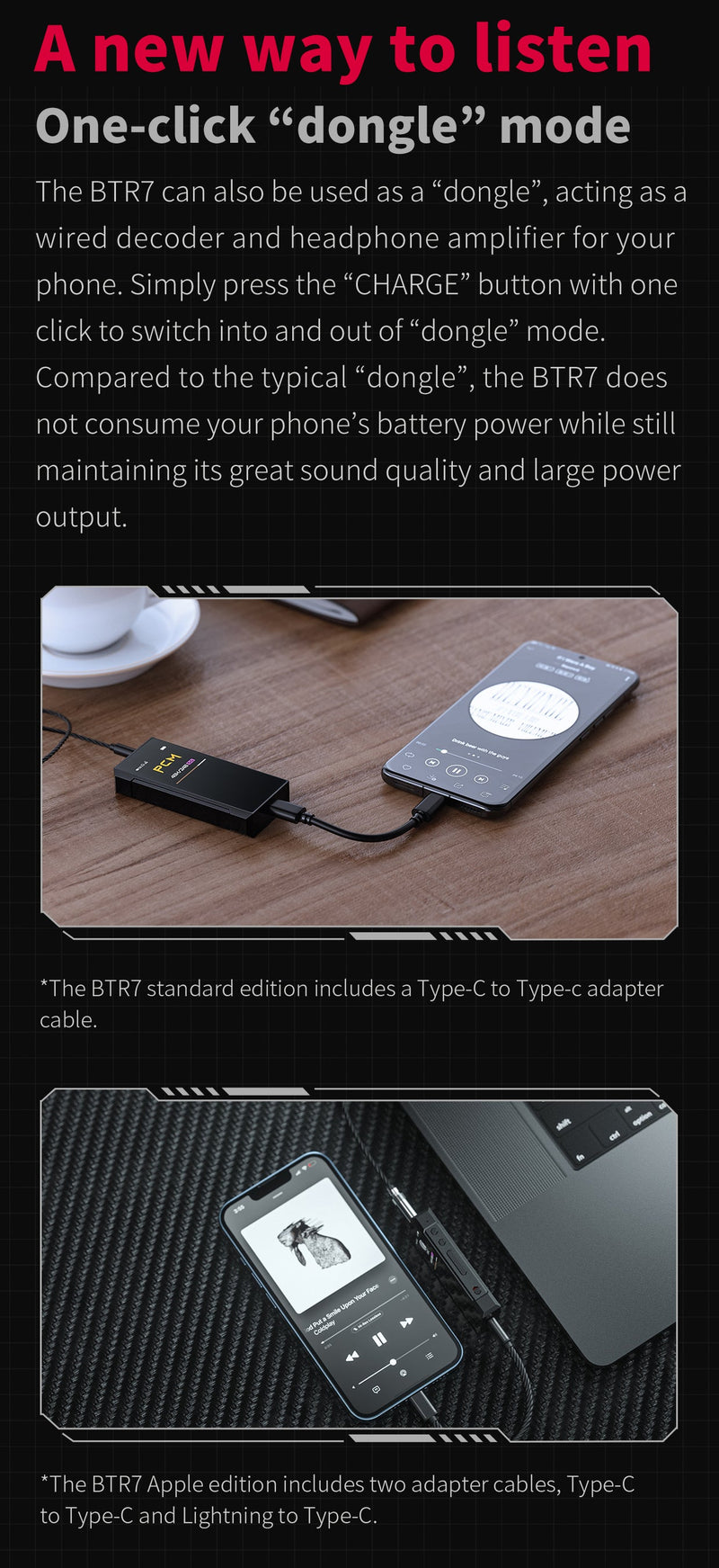 Apos Audio FiiO Headphone DAC/Amp FiiO BTR7 Portable Hi-Fi Bluetooth DAC/Amp