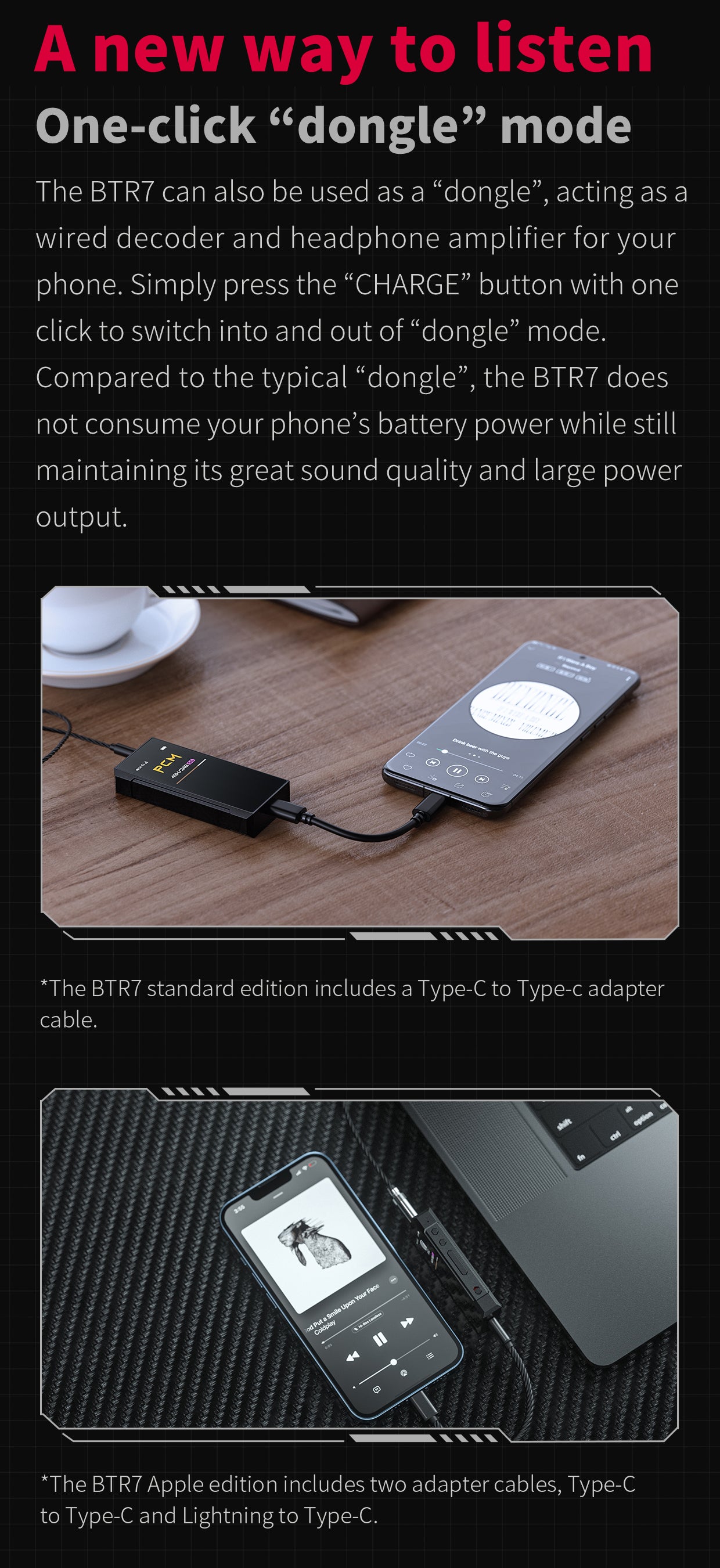 Apos Audio FiiO Headphone DAC/Amp FiiO BTR7 Portable Hi-Fi Bluetooth DAC/Amp (Apos Certified)