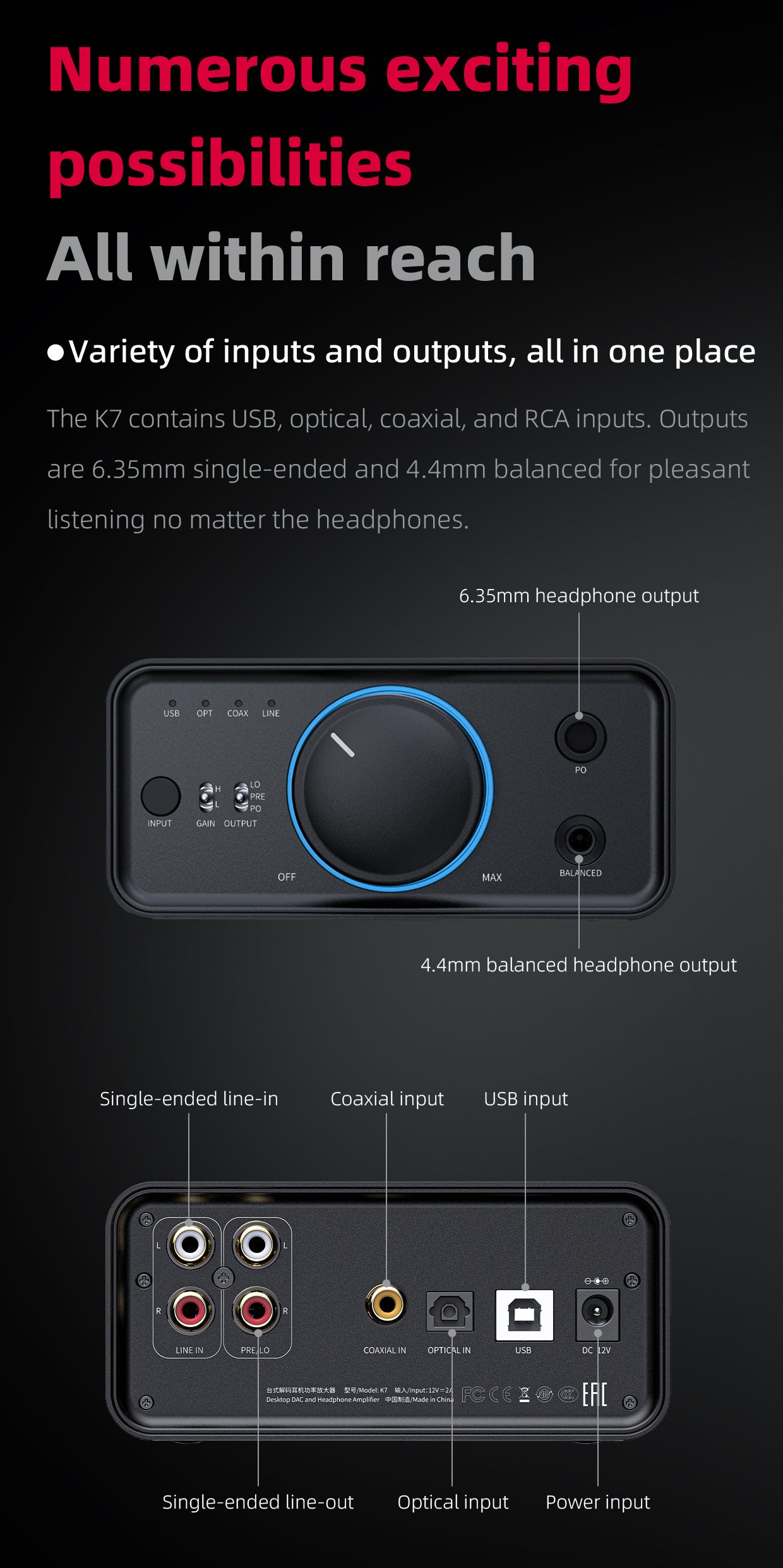 Apos Audio FiiO Headphone DAC/Amp FiiO K7 Balanced Headphone DAC/Amp (Apos Certified)