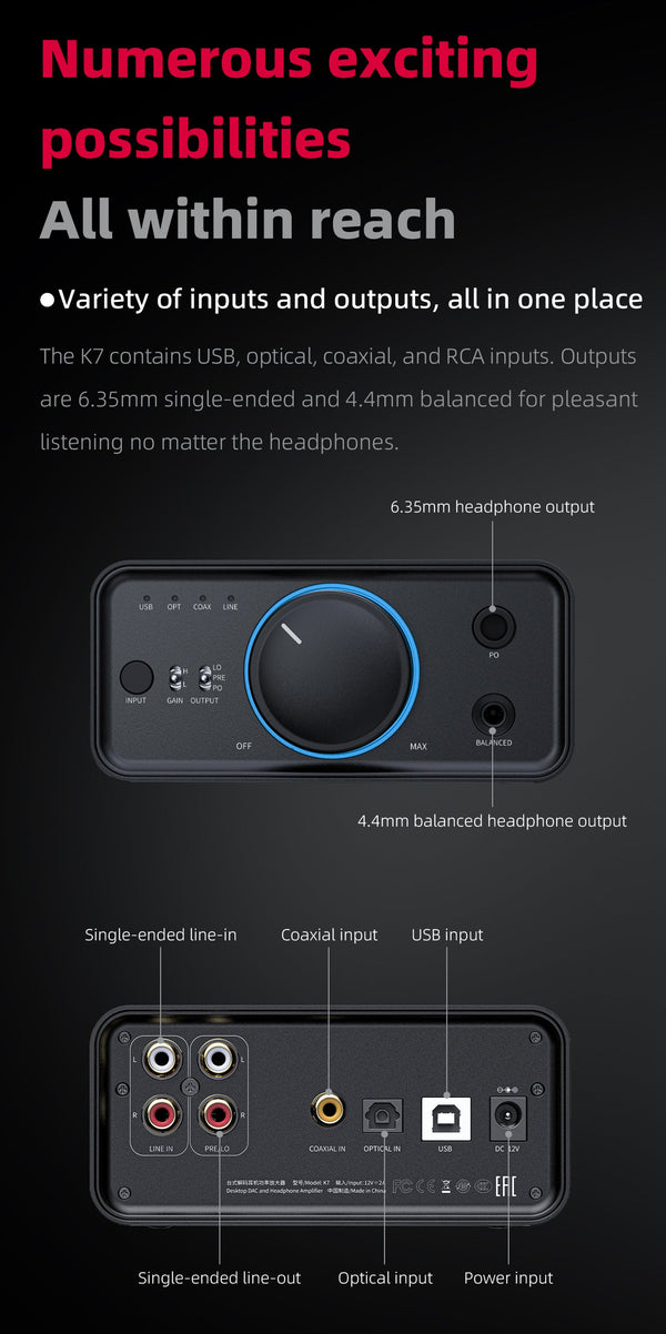 FiiO K7 Balanced Headphone DAC/Amp – Apos