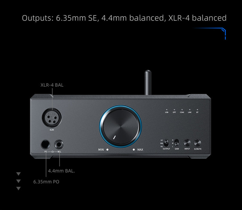 FiiO K9 Desktop Headphone Amplifier AMP USB ES9068AS*2 DAC Bluetooth HiFi  Audio THX AAA 788+ LDAC DSD512