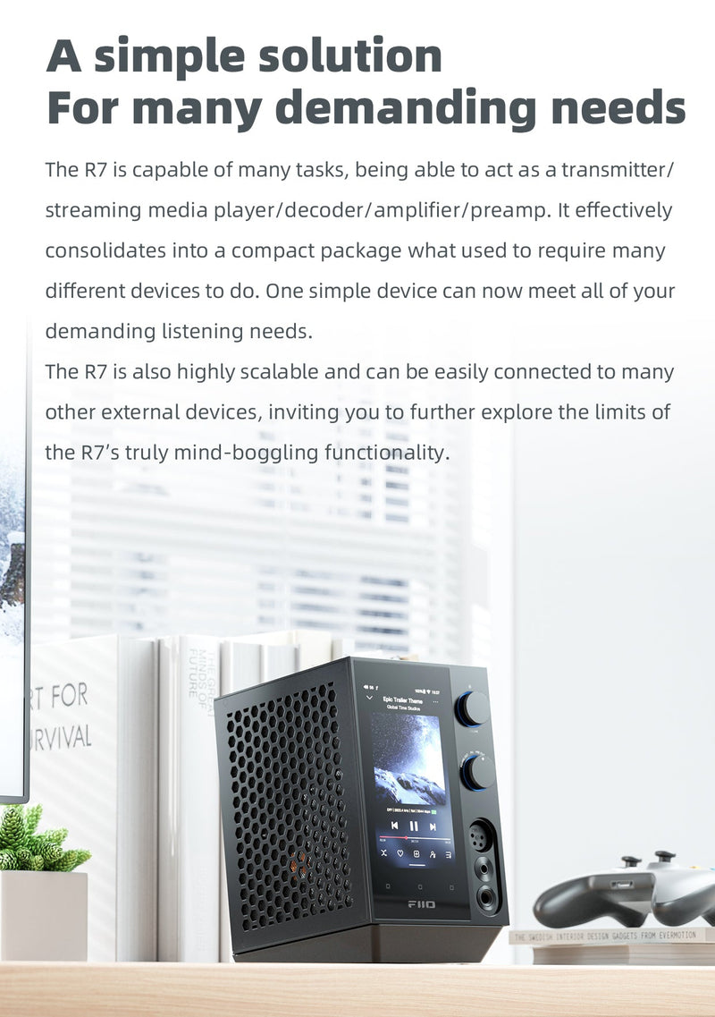 FiiO R7 Desktop HIFI Center/Transmitter/Streamer/Decoder/Amp/Pre-amp A –  Apos