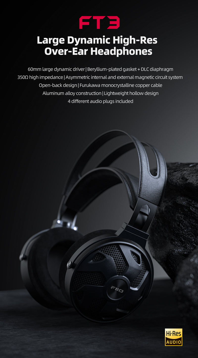 FiiO FT3 Large Dynamic Over-Ear Headphones – Apos Audio