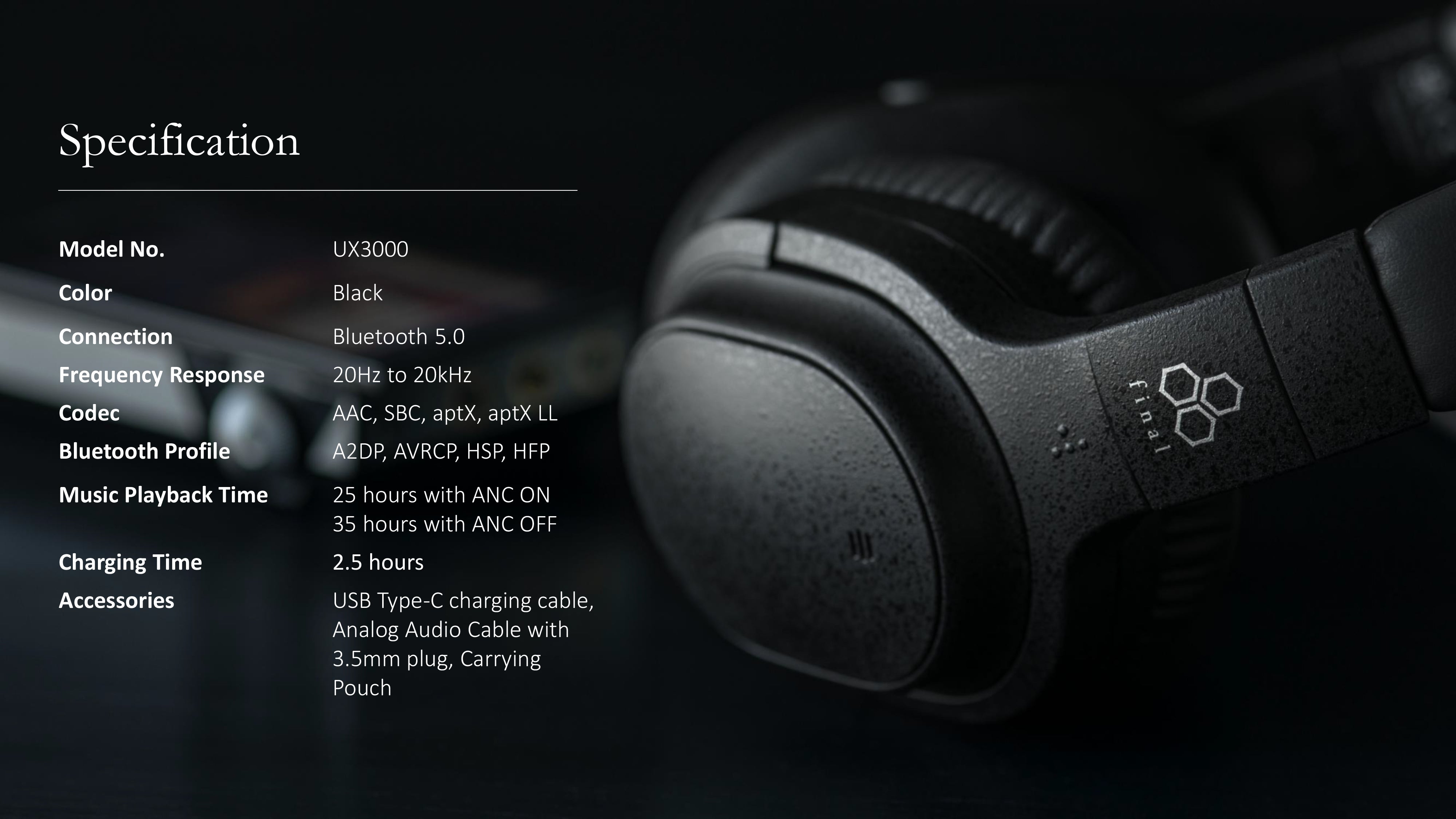 Apos Audio final Headphone final UX3000