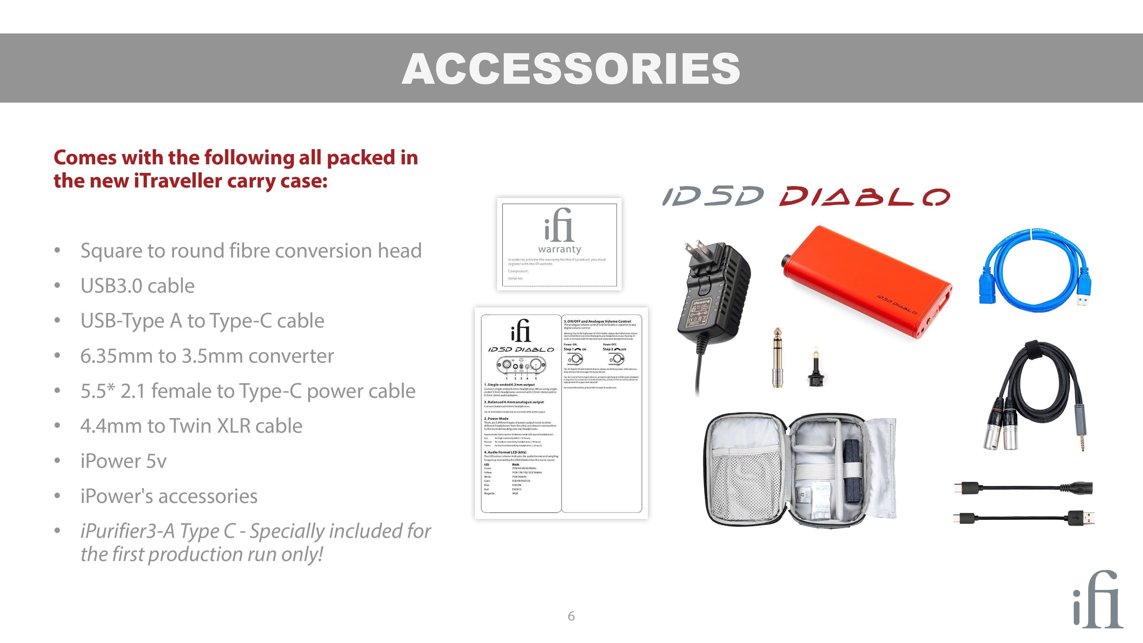 iFi iDSD Diablo Purist Portable DAC Headphone Amplifier USB SPDIF Input 4.4mm Balanced Output 4.4mm ＆ 6.3mm Headphone Jacks(並行輸入品)
