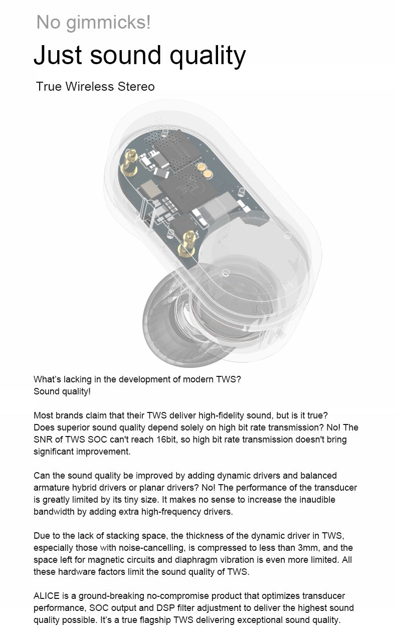 Apos Audio Moondrop Earphone / In-Ear Monitor (IEM) Moondrop ALICE Bluetooth 5.2 IEMs (Apos Certified)