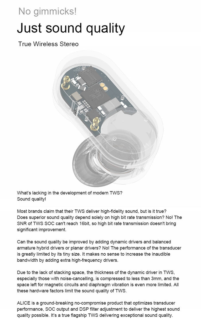 Moondrop ALICE Bluetooth 5.2 IEMs (Apos Certified)