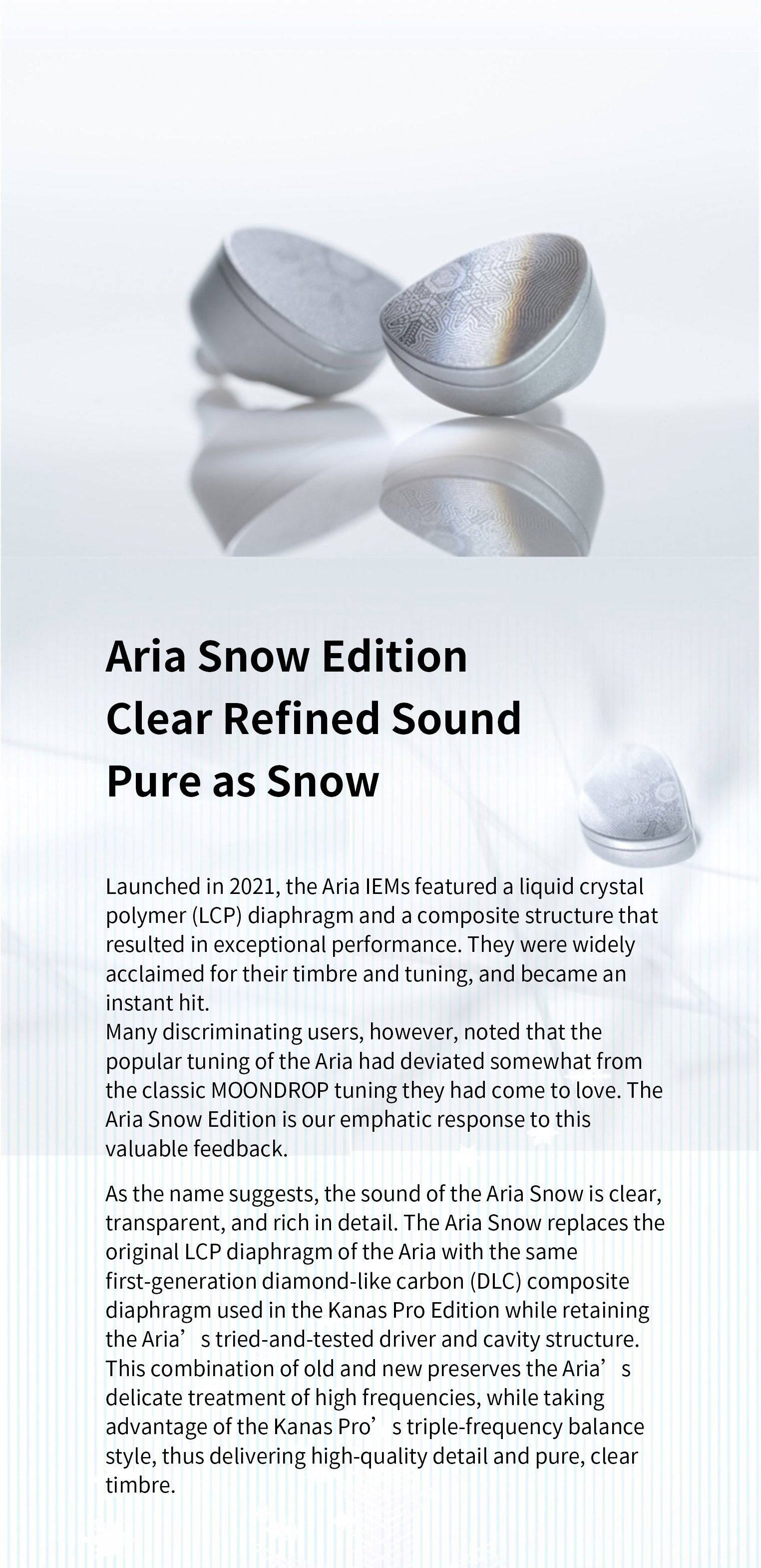 Apos Audio Moondrop Earphone / In-Ear Monitor (IEM) Moondrop Aria Snow IEMs (Apos Certified)