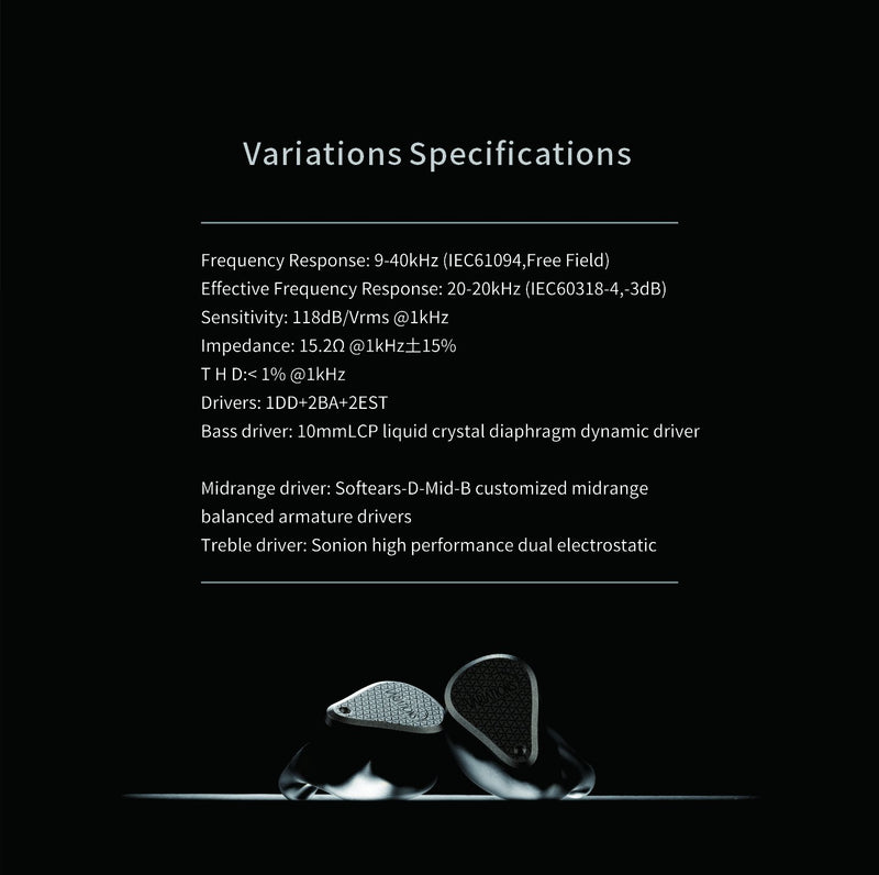 Apos Audio Moondrop Earphone / In-Ear Monitor (IEM) Moondrop Variations Tribrid IEM (Apos Certified)