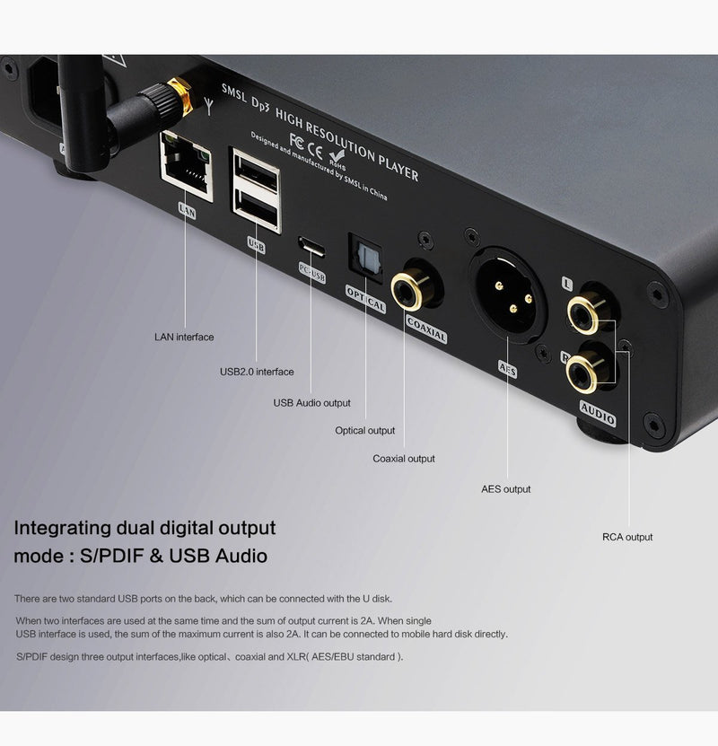Apos Audio S.M.S.L | 双木三林 DAP (Digital Audio Player) SMSL DP3 Digital Audio Player (DAP)