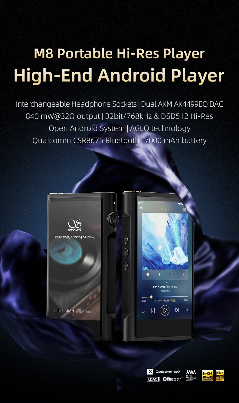 Apos Audio Shanling DAP (Digital Audio Player) Shanling M8 Digital Audio Player (Apos Specials)