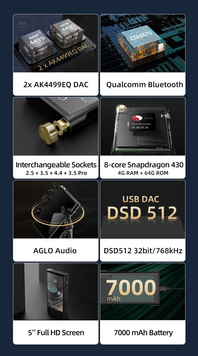 Apos Audio Shanling DAP (Digital Audio Player) Shanling M8 Digital Audio Player (DAP)