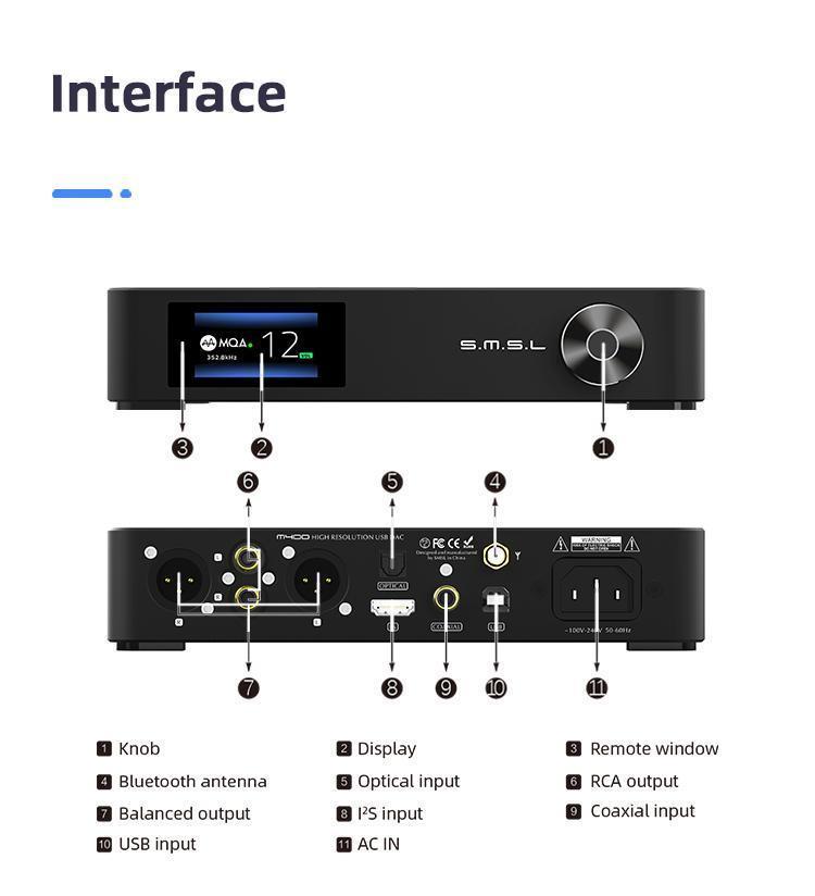 Apos Audio SMSL DAC (Digital-to-Analog Converter) SMSL M400 MQA DAC (Apos Certified)