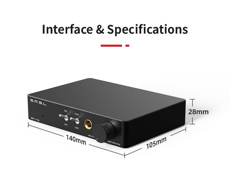 Apos Audio SMSL Headphone Amp SMSL SH-6 Mini Desktop Amp (Apos Certified)