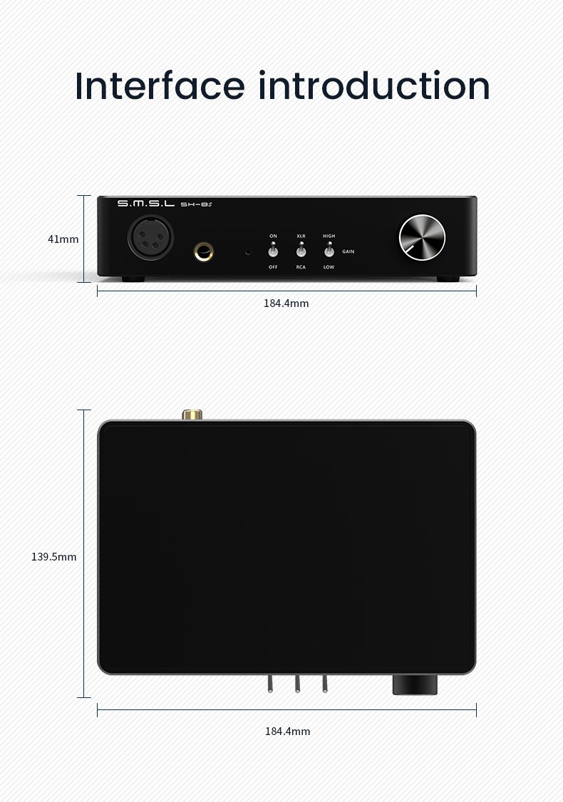 Apos Audio SMSL Headphone Amp SMSL SH-8s High Resolution Headphone Amplifier