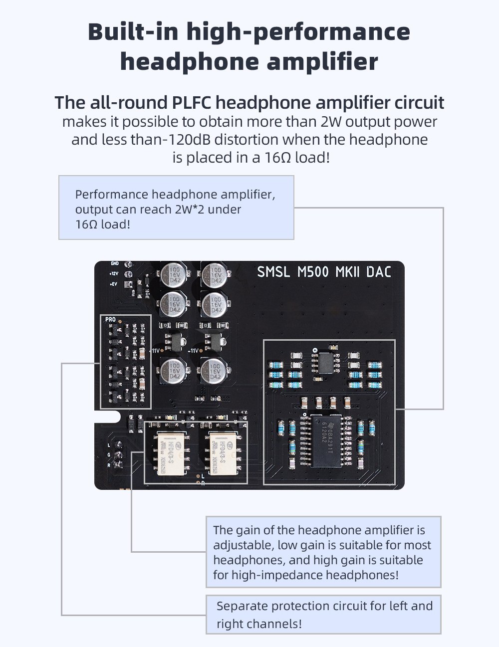 Apos Audio SMSL Headphone DAC/Amp SMSL M500 Mk2 Bluetooth DAC/ Amp