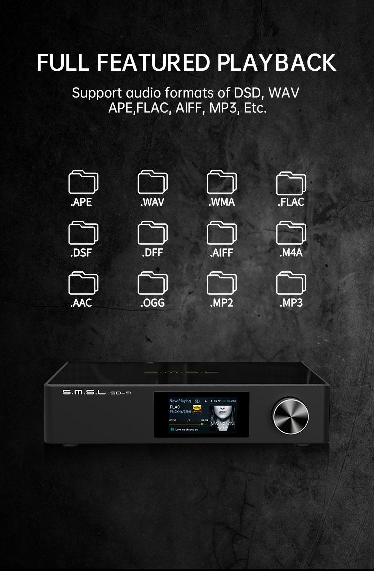 Apos Audio SMSL Streaming Media Player SMSL SD-9 HiFi Network Music Player (Apos Certified)