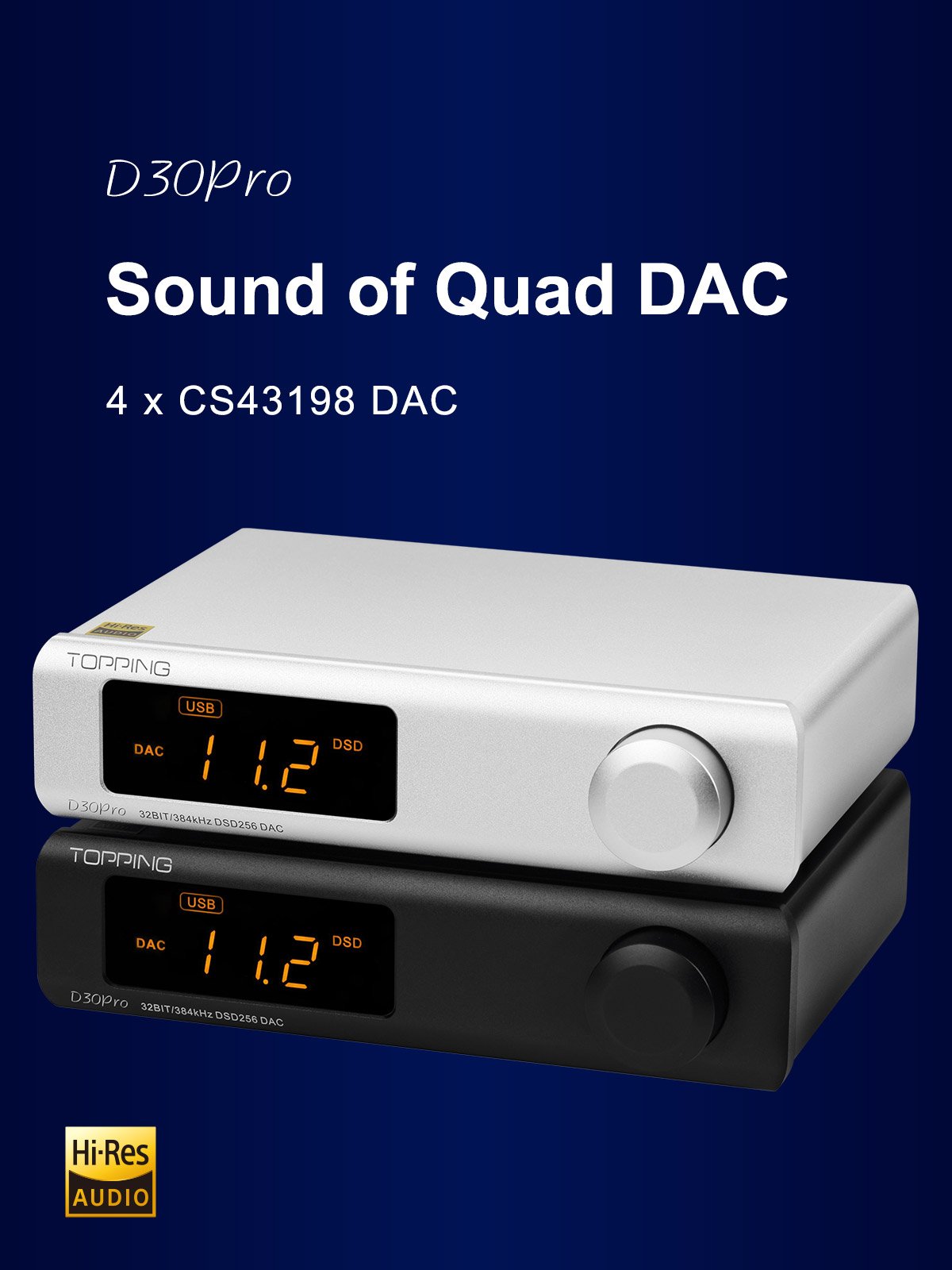 Apos Audio TOPPING DAC (Digital-to-Analog Converter) TOPPING D30 Pro Desktop DAC