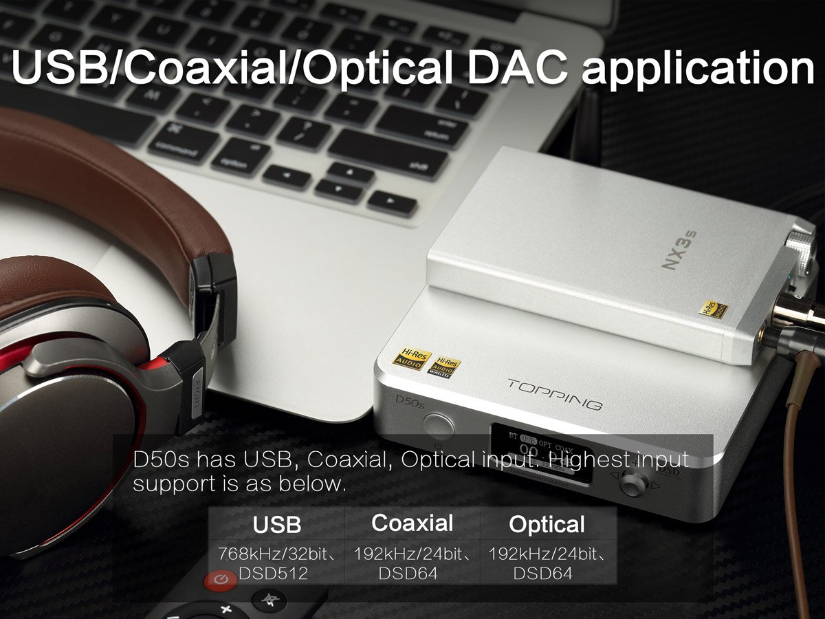 Apos Audio TOPPING DAC (Digital-to-Analog Converter) TOPPING D50s DAC (Apos Certified)